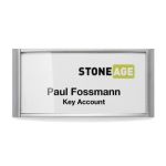 Portanomi DURABLE CLASSIC con magnete argento metallizzato/trasparente inserto 34x74mm  conf. 10 - 854223