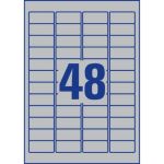 Etichette permanenti poliestere argento Avery 45,7x21,2 mm - 48 et/foglio - laser monocolore conf. 100 ff L6009-100
