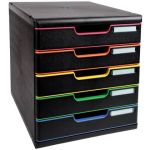 Cassettiera Exacompta MODULO Classic A4 Black Office 5 cassetti 28,8x35x32 cm nero/arlecchino - 301914D