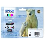 Cartucce inkjet alta resa Orso polare 26XL Epson n+c+m+g Conf. 4 - C13T26364010