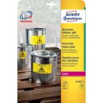Etichette permanenti poliestere giallo Avery Ø 30 mm - 48 et/foglio - per stampanti laser - cf. 20 fogli L6128-20