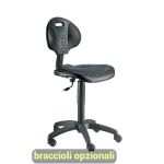 Sgabello tecnico Unisit Esos EOE3 basso poliuterano integrale nero - EOE3