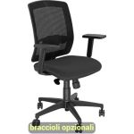 Sedia semidirezionale girevole Unisit Molly MLA - schienale in rete nero - rivestimento ignifugo nero - MLA/IN