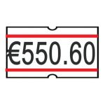 Etichette sagomate formato 21x12mm Bianco/Rosso