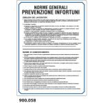 Cartello normativo ''Norme generali prevenzione infortuni'' Dixon Industries 33x47 cm - 900.058