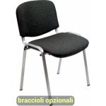 Sedia visitatore 4 gambe Unisit Dado D5C acciaio cromato rivestimento ignifugo