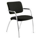 Sedia visitatore a 4 gambe Lithium LT4G rivestimento pelle