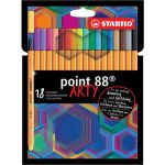 Fineliner Stabilo Point 88® 0,4 mm conf. 18 colori assortiti 8818/1-20
