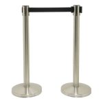 Set di 2 colonne segnapercorso Securit® 93x33x33 cm nastro retrattile nero 210 cm acciaio inox  grigio-nero RS-RT-LW-CH