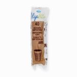 Bicchieri bianchi da caffè IlipBio in Mater-Bi 80 cc - h. 5,4 cm - diametro 5,7 cm - Conf. 40 pz  61794