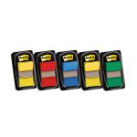 Segnapagina Post-it® index 680 con dispenser - 24,5x43,6 mm Value pack 3+2 rosso, verde, giallo, blu - 680-3+2