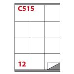 Etichette bianche permanenti Copiatabu C515 laser/Inkjet - 12 et./foglio - conf 100 fogli Markin 70x72 mm - X210C515