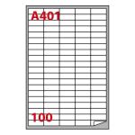 Etichette bianche Copiatabu A401 37x14 - angoli arrotondati - 100 et./foglio - conf. 100 fogli Markin
