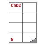 Etichette bianche Copiatabu C502 laser/inkjet  8 et./foglio - conf. 100 ff Markin 105x72 mm - X210C502