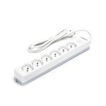 Multipresa con interruttore 16A bianco/grigio