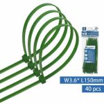 Fascette fermacavo in nylon 3,6x150 mm - conf. 40 pezzi - Aigostar verde 189280