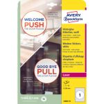 Adesivi per finestre Avery in carta con pellicola plastificatrice in conf. da 10