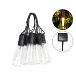 Catena luminosa LED da esterno Aigostar con pannello solare 10 lampadine trasp. a tubo a luce calda 3,8 m - B10201VRI