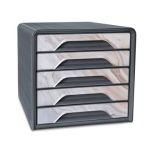 Cassettiera a 5 cassetti 360x288xH.270 mm motivo marmo