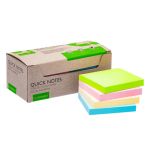 Foglietti riposizionabili riciclati Q-Connect 38x51 mm assortiti pastello