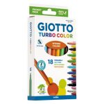 Pennarelli Giotto Turbo Color in fibra punta fine 2,8 mm - in conf. da 18 colori assortiti - F07340000