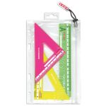 Miniset 3 pezzi da disegno in busta con zip Arda - 2 squadre 45°e 60° + 1 righello 16 cm - KC7063