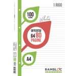Ricambio quaderni ad anelli Rambloc formato A4 -32 ff +8 fogli