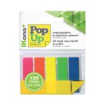 Segnapagina adesivi Ikona PopUp 12x45 mm - 25 foglietti in 5 colori assortiti- 11728