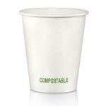 Bicchieri in carta e PLA compostabili colore bianco conf. 50 pz