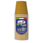 Bicchieri in PS Dopla Reusable 230 ml oro - conf. 30 pz - 22713