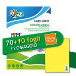 Etichette giallo fluorescente permanenti Tico laser/inkjet 1 et./foglio conf. 70+10 ff OMAGGIO 210x297 mm