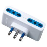 Adattatore di rete spina 2P+T 16A 4 prese bipasso 10/16A MKC bianco 492518027