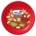 Piatti biodegradabili e compostabili - colore rosso - conf. 20 pz