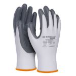 Guanti da lavoro in poliestere bianco e nitrile grigio