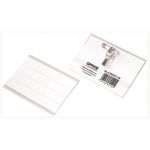 Portabadge trasparente Office Products con clip a spilla conf. 50 pz 90x57 mm 20023311-90