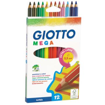 Matite colorate GIOTTO Mega assortiti  astuccio da 12 - F225600