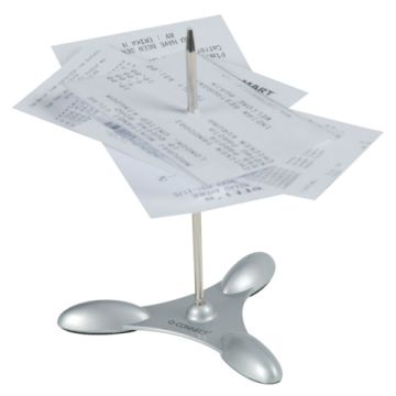 Infilzascontrini Q-Connect 11 cm argento metallo con inserti in gomma KF14631