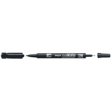 Marcatore permanente Pilot TWIN Begreen doppia punta in fibra 0,8/2 mm - nero 040315