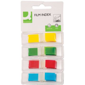 Segnapagina in blister Q-Connect neon 12x45 mm 4 colori trasparenti blister 4 blocchetti da 35 - KF03631