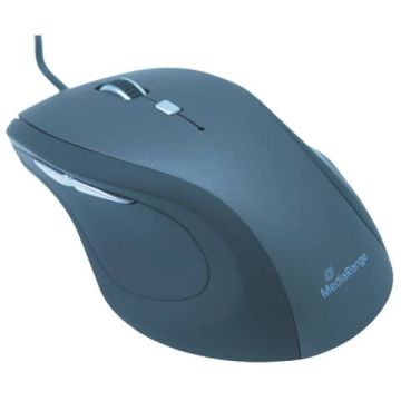 Mouse ottico Media Range 5 pulsanti con cavo 2400 dpi nero/grigio USB 2.0 MROS202