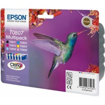 Cartucce inkjet Colibrì T080/blister RS Epson 6 colori Conf. 6 - C13T08074011