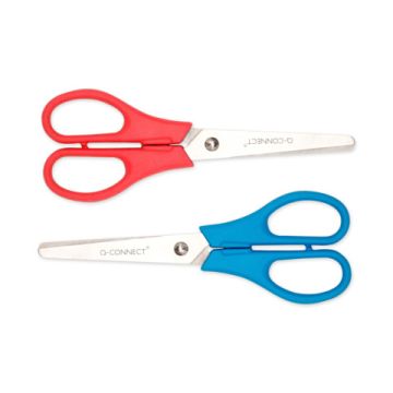 Forbici per bricolage in blister Q-Connect rosso e blu 13,5 cm - E-KF01229 IA