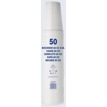 Bicchieri monouso Dopla Professional 80 ml polistirene bianco conf. 50 pezzi - 42107
