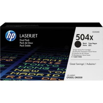 Toner alta capacità 504X HP nero  Conf. 2 - CE250XD