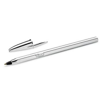 Penna a sfera BIC Cristal Shine Silver M 1 mm nero 526280