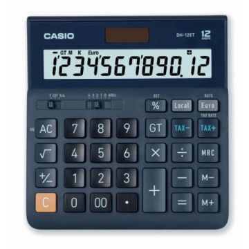 Calcolatrici da tavolo Casio Extra Big LC display - solare e batteria blu scuro DH-12ET-W-EP