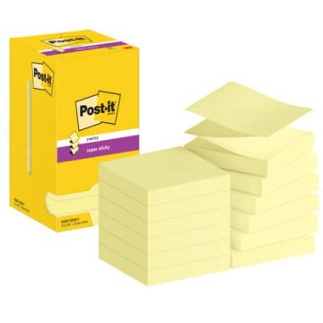 Foglietti riposizionabili Z-Notes Super Sticky Post-it® Giallo Canary  76x76 mm 12 blocchetti da 90 ff - R330-12SS-Y