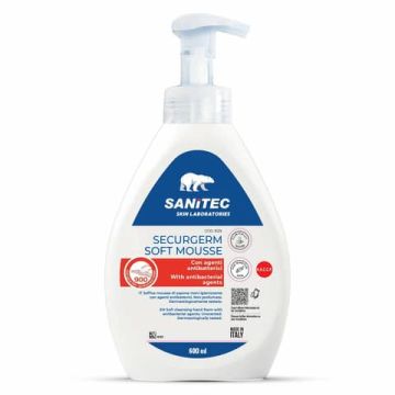 Soft mousse di sapone per mani igienizzante con agenti antibatterici Sanitec Securgerm 600 ml - 1029