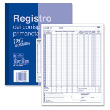 Blocco registro IVA dei Corrispettivi O.C.L. 12x2 copie autoricalcanti - 24x30 cm - 0501
