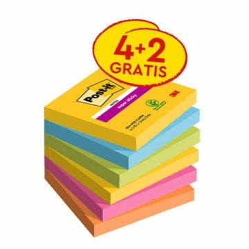 Foglietti Post-it® Super Sticky Carnival 76x 76 mm conf. 4 blocchetti + 2 gratis da 90 ff - 7100259230